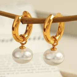 High quality pearl Drop Stainless Steel Gold colour Korean Earring Glamour Fashion Jewelry Jewelry Women's gift
