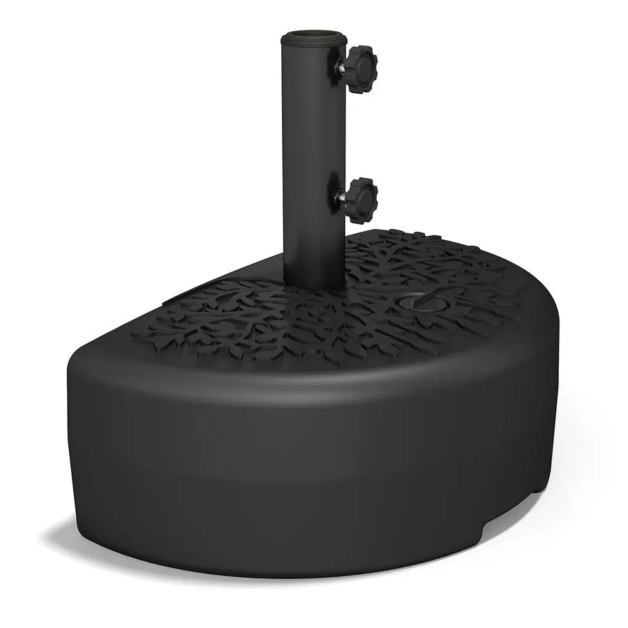

73 lb Half Round Heavy Duty Water Fillable Base Stand for Patio Outdoor Wall Umbrella, Black