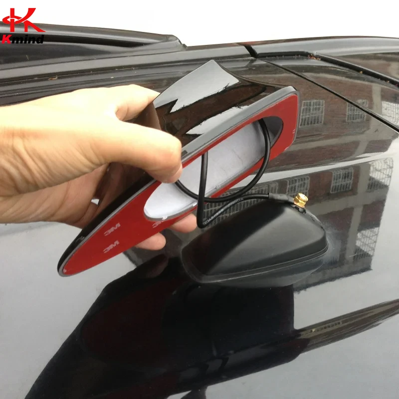 Kmind Car Shark Fin Antenna Cover Base Replacement Radio Signal Aerials Roof Exterior Accessories Decoration
