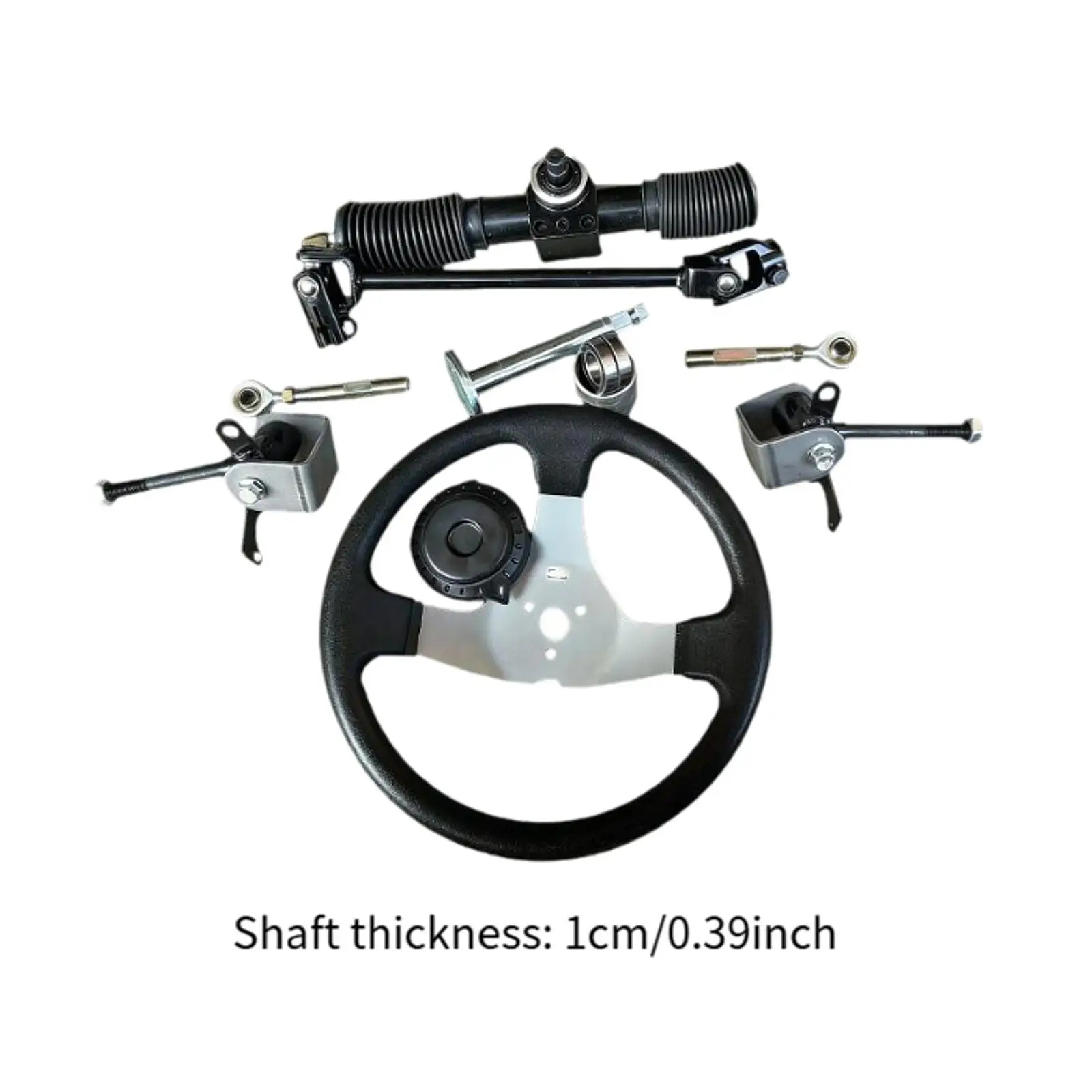 

Adjustable Go Kart Steering Wheel and Kit 10mm Shaft Complete Parts for DIY Small Electric Car Projects
