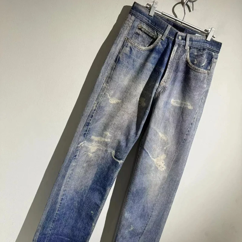 High Street Man Comfortable Denim Pants Men's Vintage Washed Jeans Baggy Jeans Y2k Clothes Men's Clothing