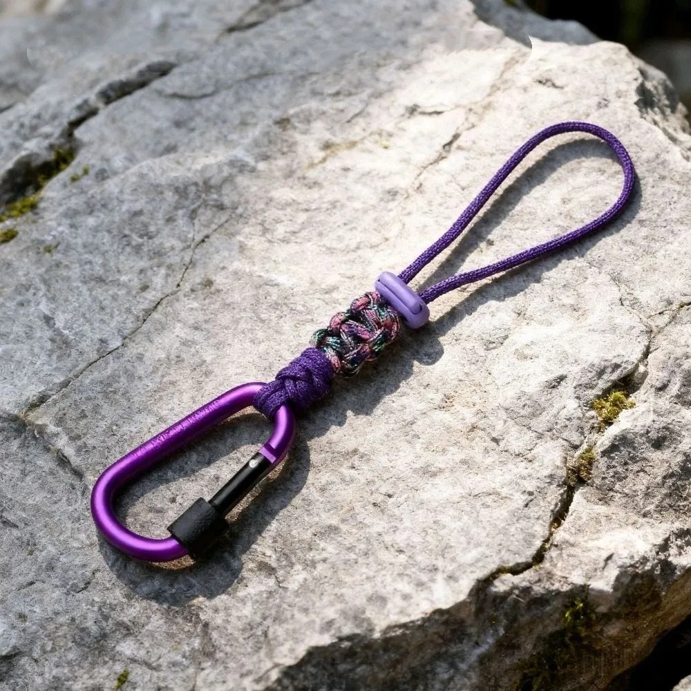 Alloy Water Bottle Lanyard Braided Rope Locking Carabiner Clip Beverage Bottle Lanyard Durable Multicolor Key Chain Lanyard