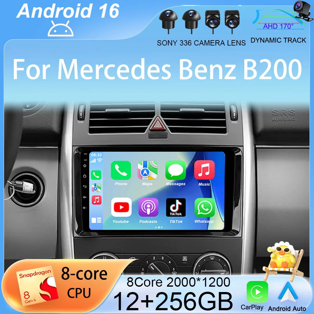 

Автомагнитола Android 16 для Mercedes-Benz B200, Sprinter W906, W639, A-класса W169, B-класса W245, Viano, Vito, мультимедийный плеер 2 DIN, стерео DSP