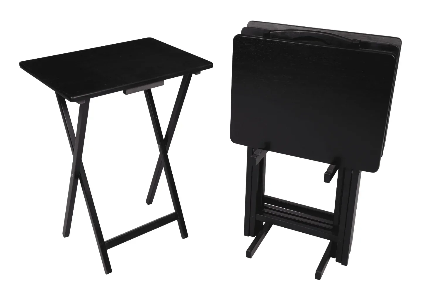 Mainstays Black 5-Piece Folding TV Tray Table Set, 19 x 15 x 26 Inch outdoor table  folding table