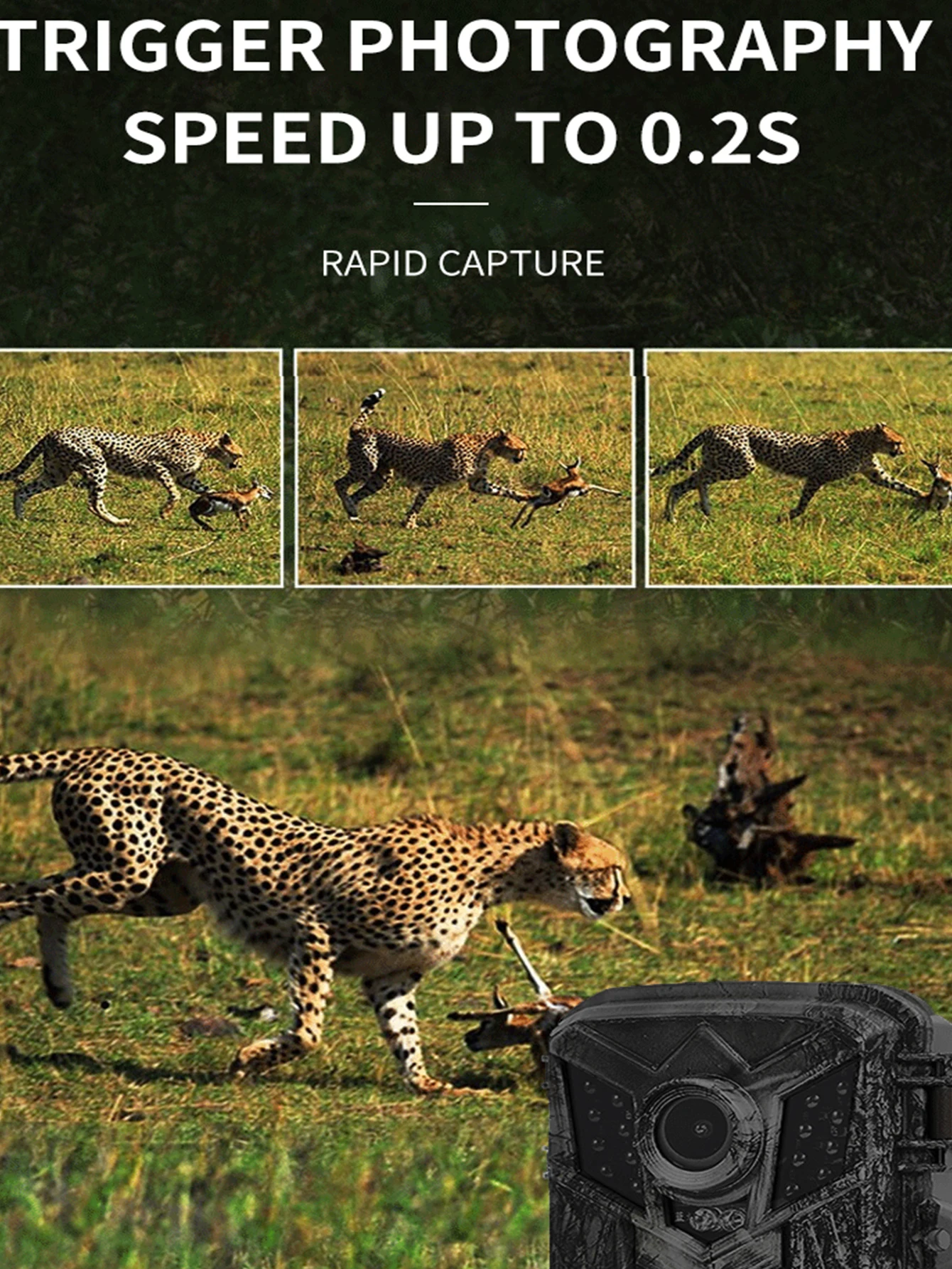 Câmera infravermelha externa para animais, câmera de caça HD, sensor de visão noturna, rastreamento, câmera de caça, filmadora