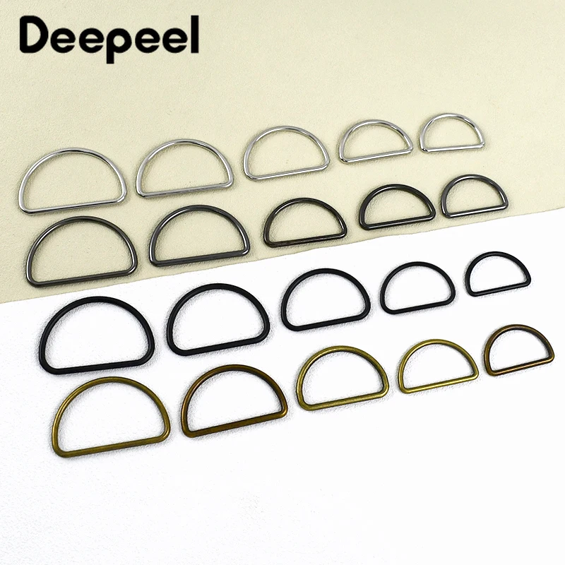 

10Pcs Deepeel 15-50mm D Ring Metal Buckles Belt Adjust Hook for Webbing Pet Collar Backpack Shoes Bags DIY Sewing Accessories