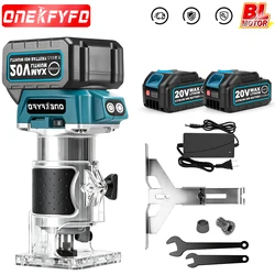 5 Speeds Brushless Electric Hand Trimmer Cordless Wood Router Woodworking Engraving Slotting for Makita 18V Battery