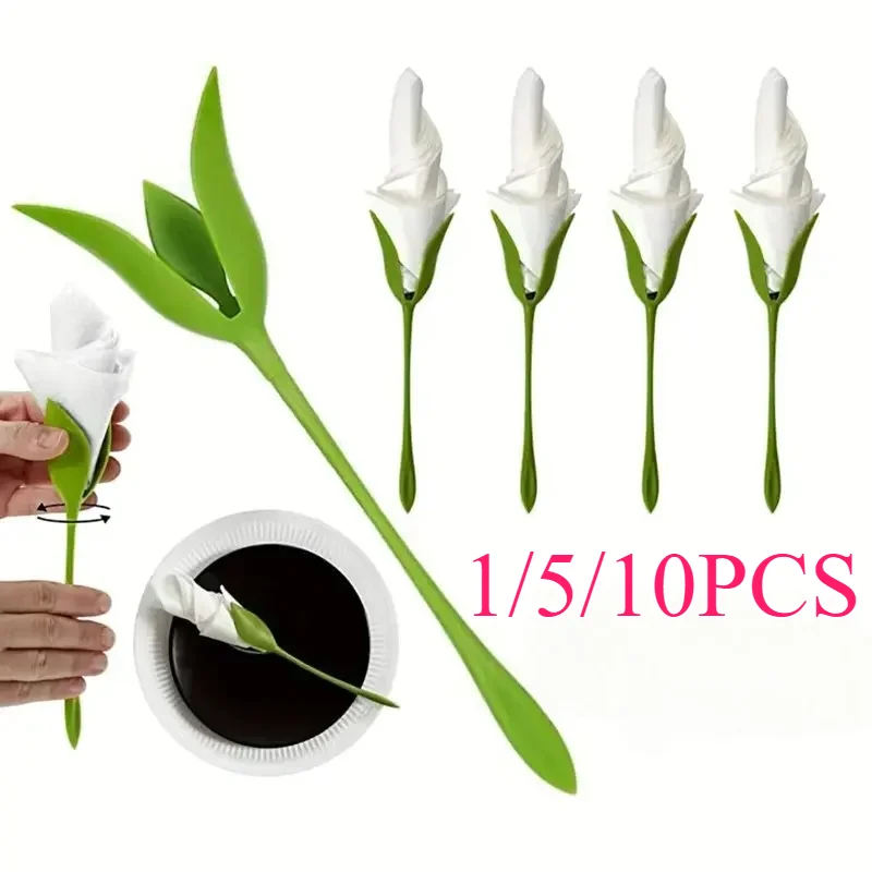 1/5/10PCS Elegant Floral Napkin Holders-Suitable for Weddings,Parties,Daily Table Centerpieces Decorations-Fashionable Napkin Ho