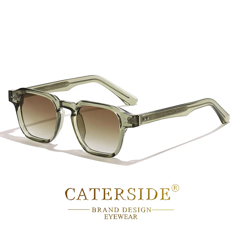 CATERSIDE Vierkante mode-zonnebril Heren Core Insert Temple Luxe merk zonnebril Dames Reizen Strandfeest Festival Geschenken - afbeelding 1