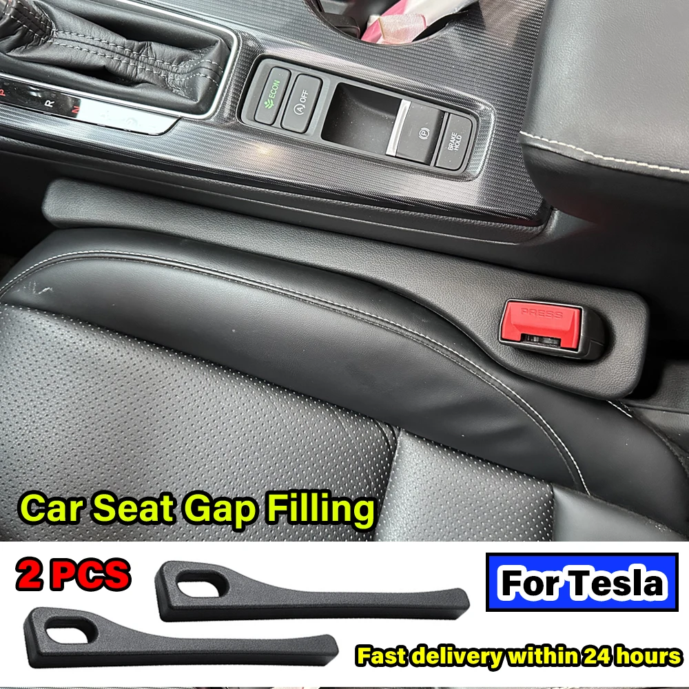 

For Tesla Model 3 Y S X Accessories 2PCS Car Seat Gap Leak-proof Filling Side Seam Plug Strip With Groove Anti-Drop Filler Strip