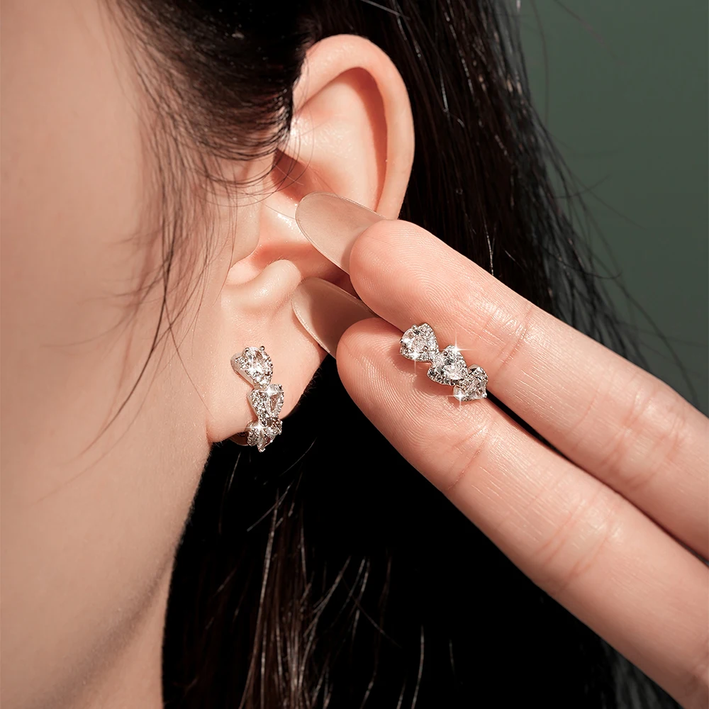 OXTAO Pear Shape Zirconia Hoop Earrings for Women Moissanite Dangle Earrings Wedding Party Anniversary Jewelry 14K Gold Filled - view 6