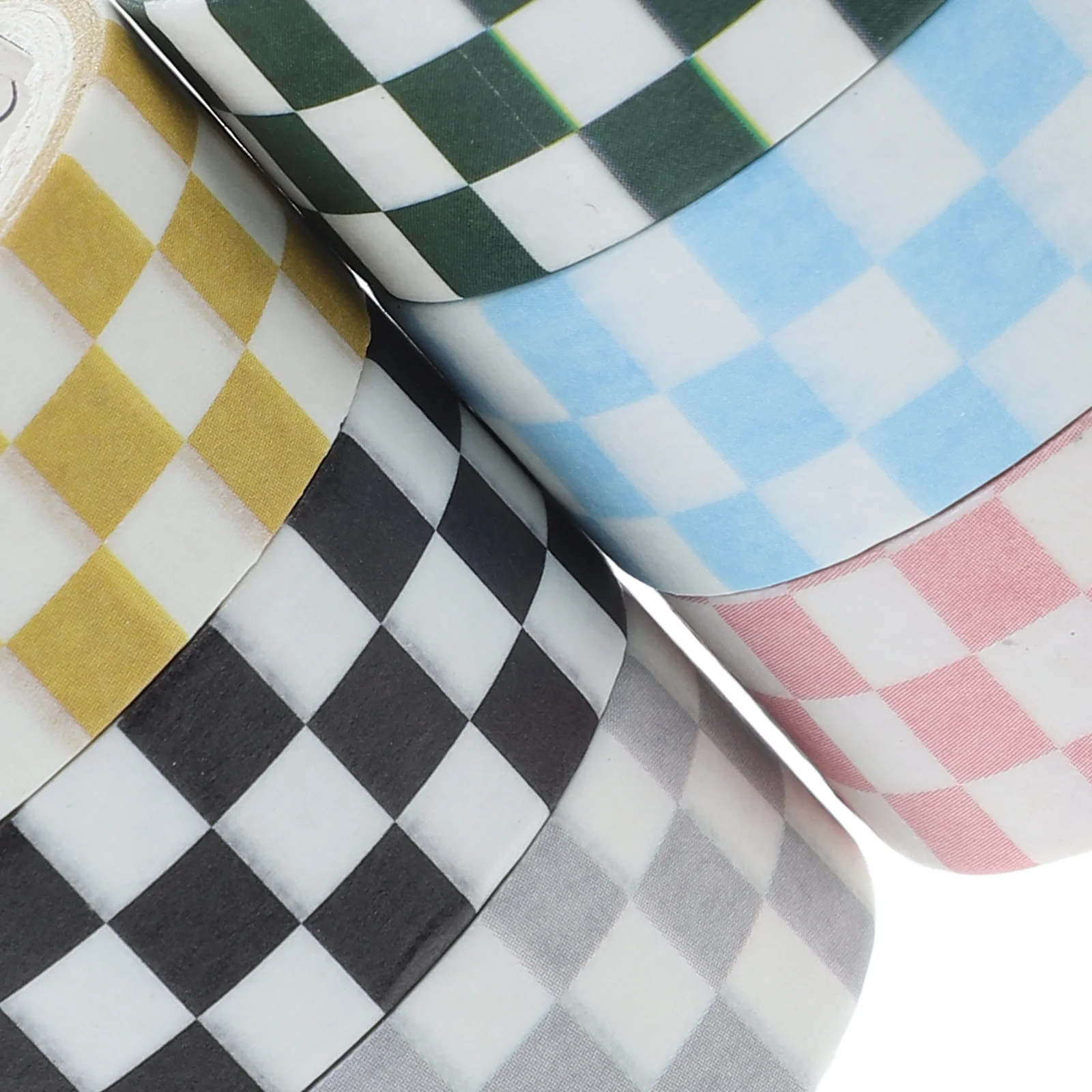 6 ม้วน Checkered Washi Masking เทปตกแต่ง Self-stick Checkerboard Journal ห่อของขวัญ