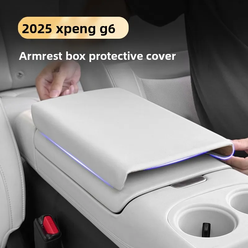

For Xiaopeng Xpeng G6 Special Central Armrest Case Protective Cover Napa Leather Boost Pad Interior Decorative Supplies