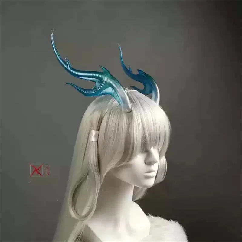 s;3'c\5/b' King of Glory LOL Game New Skin Xi Shi Dragon Horns Ears Head Clip Headwear Cosplay Props Trans3'f,6\b;8/
