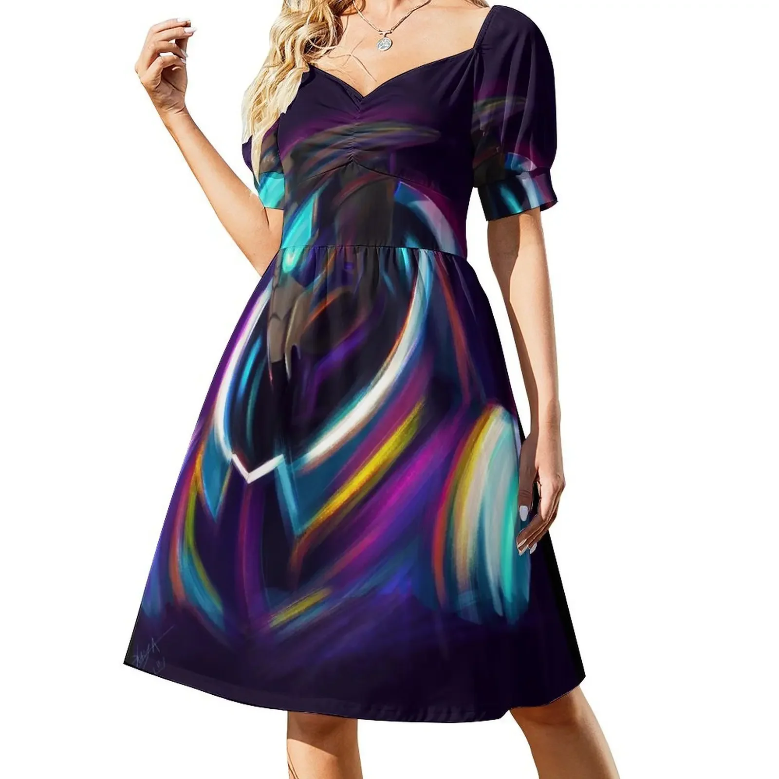 

NEON Garrus Vakarian Fan Art Short-Sleeved Dress women clothes dresses summer woman 2025 Bridesmaid dress woman