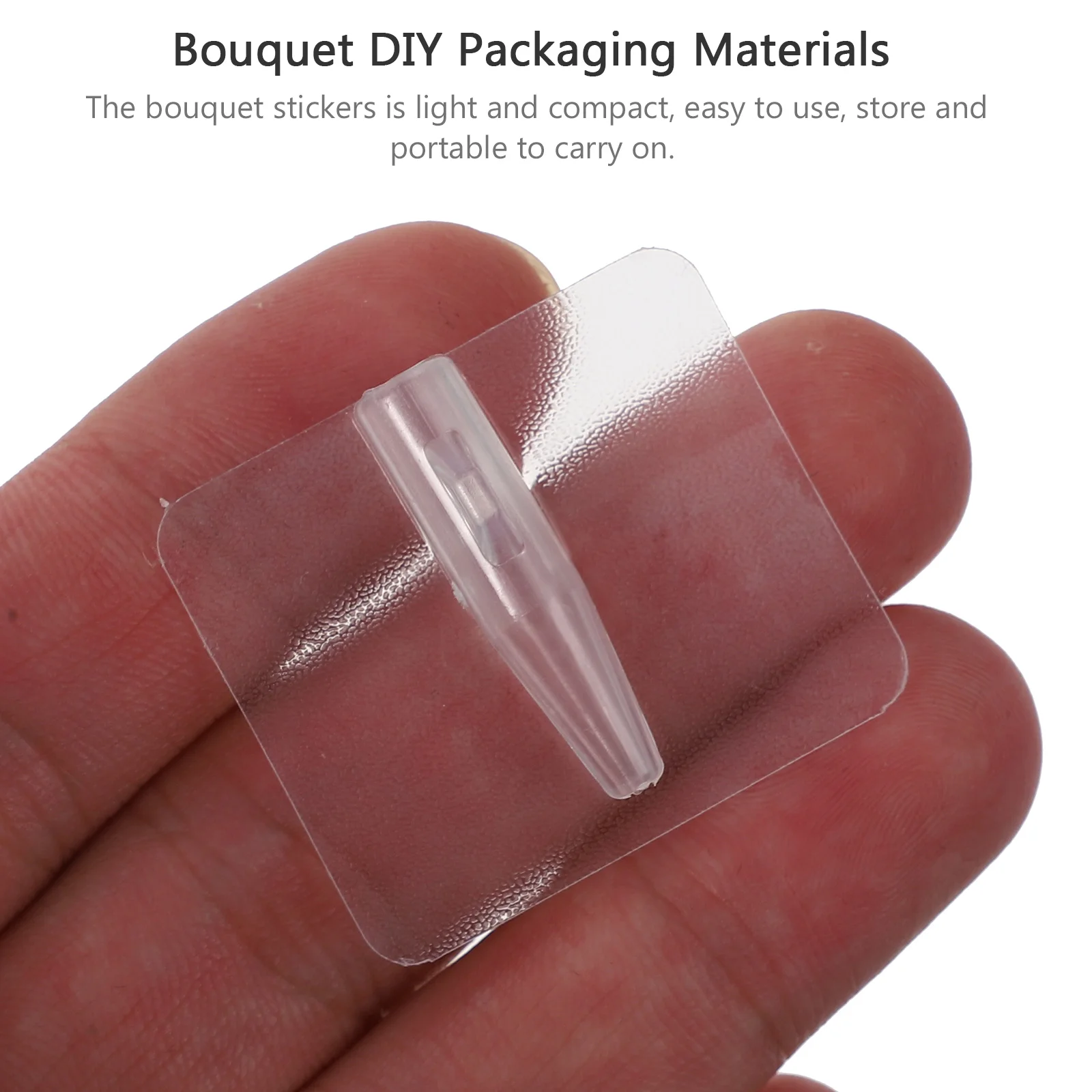 50 Pcs Fixative DIY Bouquet Packaging Stickers Snack for Multifunctional Flower Supply Holding Drinking Plastic