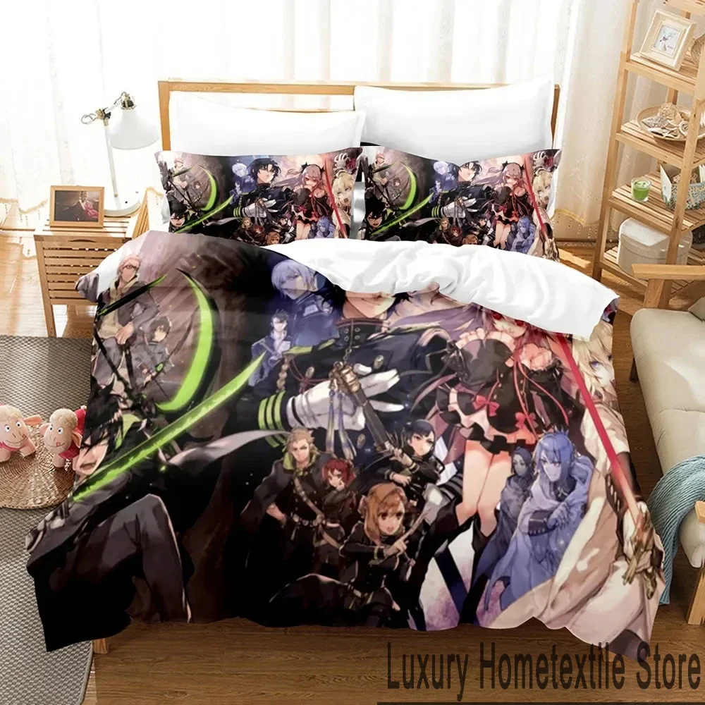 3D Print Anime Seraph of the end Bedding Set Boys Girls Twin Queen King Size Duvet Cover Pillowcase Bed boys Adult