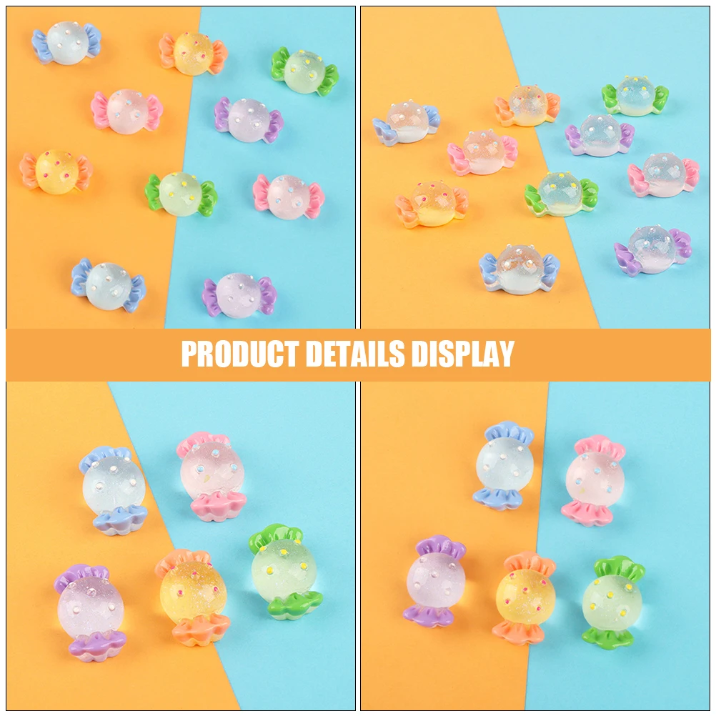 

20 Pcs Candy Resin Accessories Simulation Assorted Indoor Faux for Crafts Fake Decorations Charm