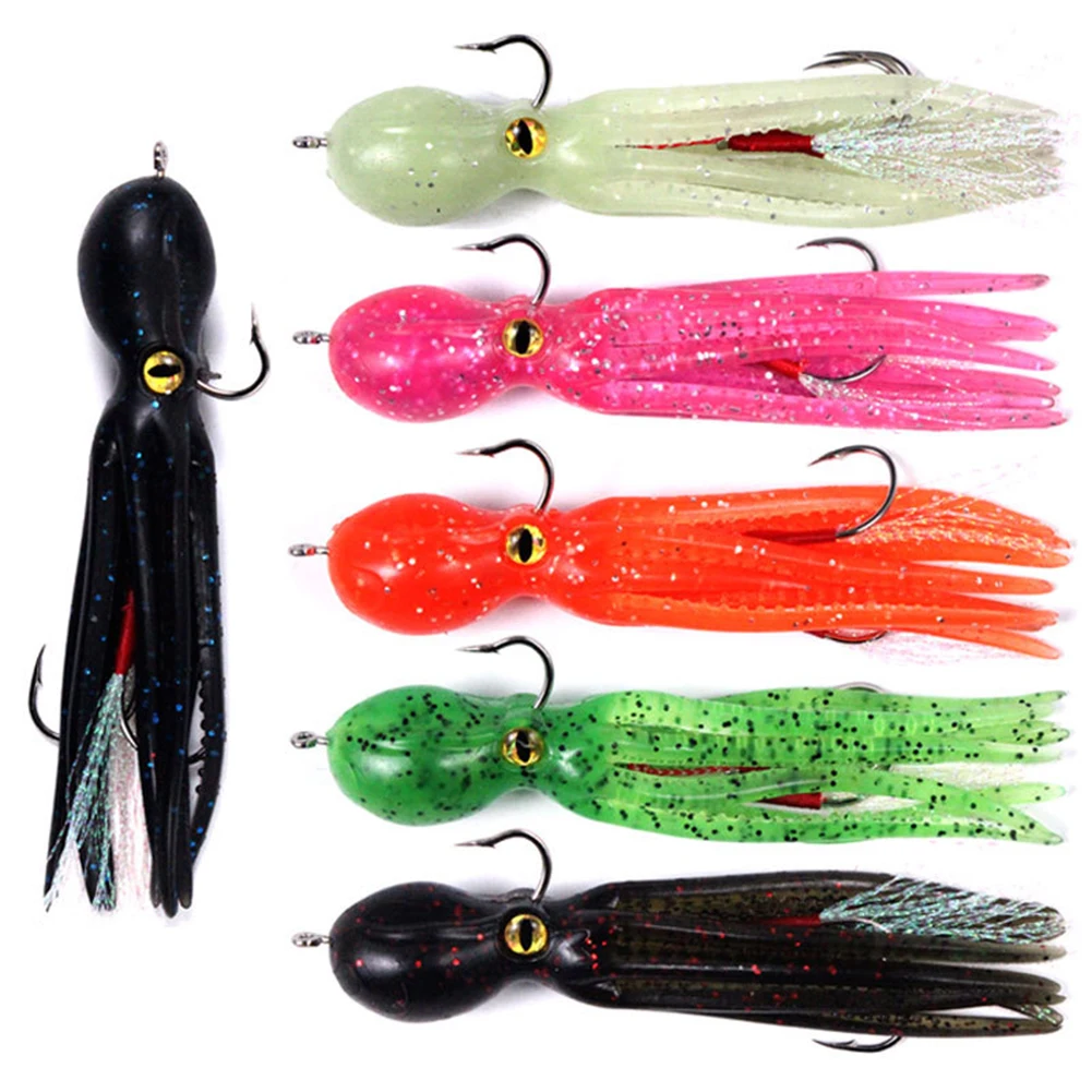 

21g/11cm Squid Skirts Fishing Soft Bait Artificial Saltwater Sea Lure Tackle Pesca Fishing Tackle Double Hook Assist Rig