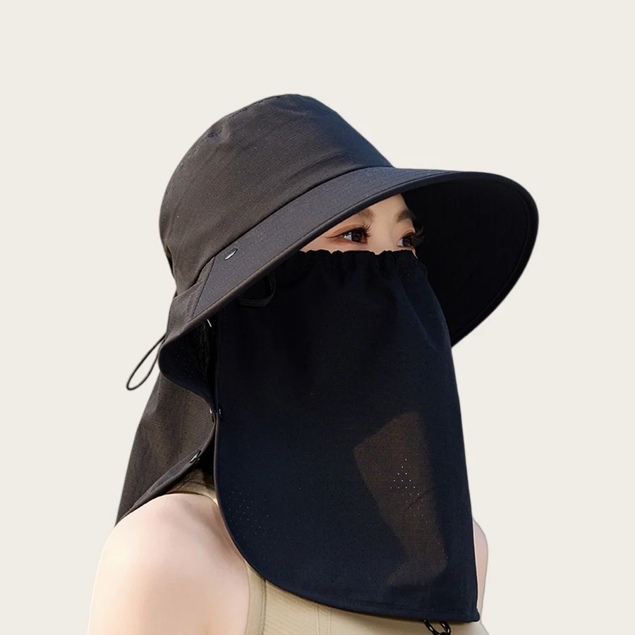 Multifunctional Sun Hat for Women Summer Outdoor Protection, Breathable Face Cover, Unisex UV Protection, Wide-Brimmed Hat
