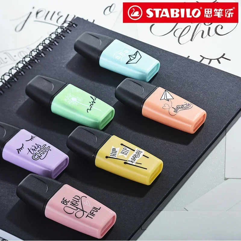 

3/6 Color/Set German STABILO Mini BOSS Highlighter Macaron Colors Marker Pen Highlighter School Acsesories Art Supplies Kawaii