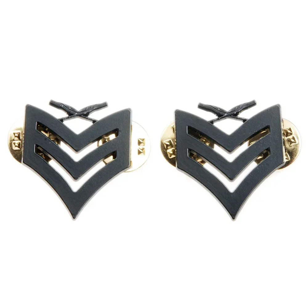 PAIR US USMC MARINE CORPS INSIGNIA METAL PIN SERGEANT RANK BADGE