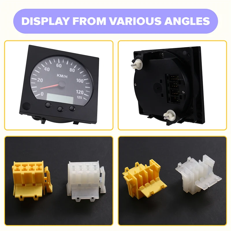 العالمي 140 مللي متر قطر شاحنة عداد السرعة عداد المسافات 0-125 كجم/ساعة 9-36 فولت مع الخلفية