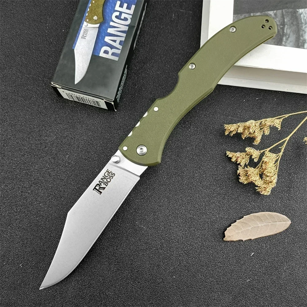 Newest Cold Range Boss Pocket Folding Knife 440c Blade Green Nylon Fiber Handle Outdoor Utility Survival Tool Tactical Gear