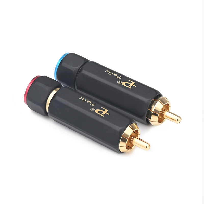 High Quality 4PCS RCA Plug Gold-plated Hi-end Self-locking RCA Male Jack Connector for DIY Audio Cable