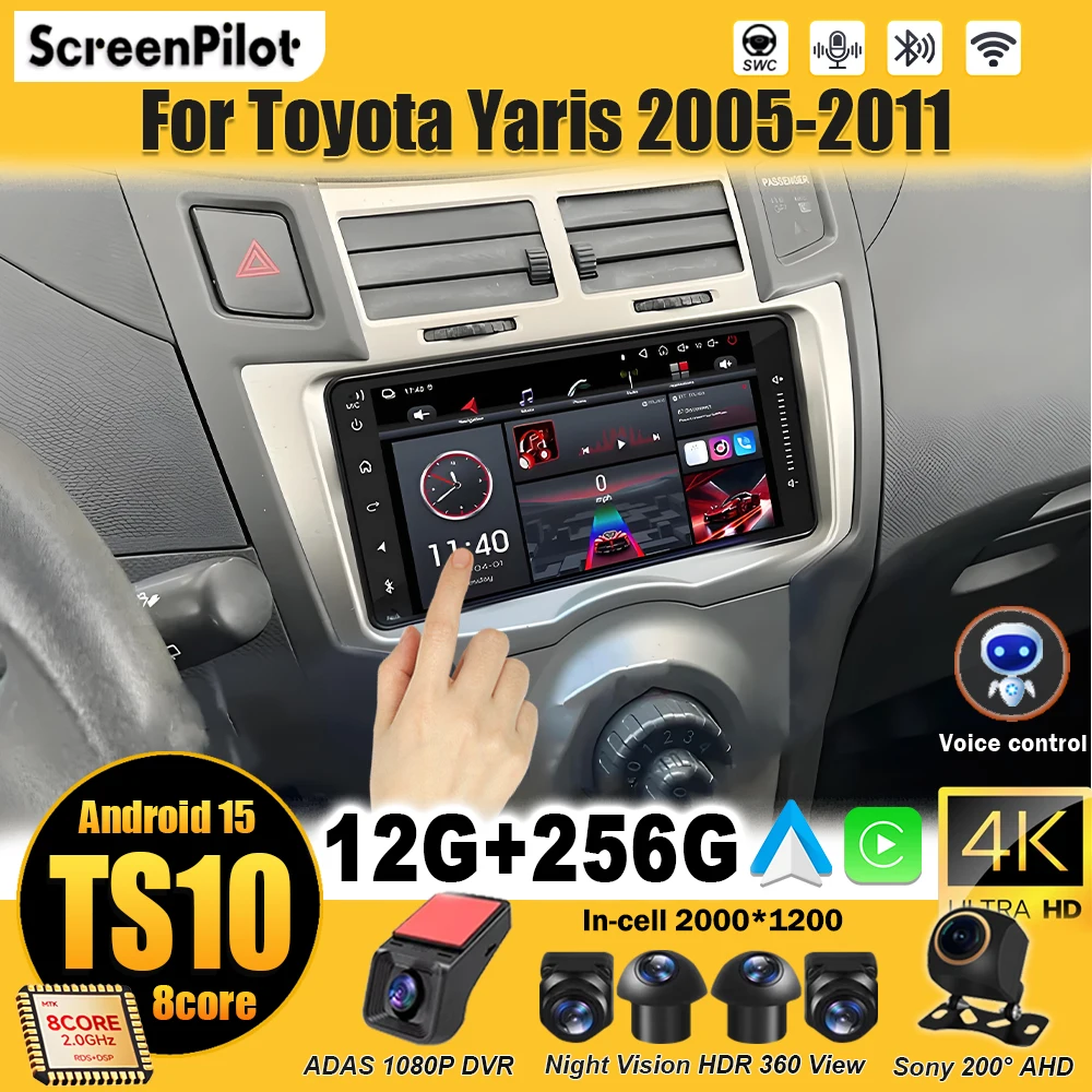 

Автомагнитола для Toyota Yaris 2005-2011 Android 15, мультимедийный видеоплеер, GPS-навигация, Wi-Fi, 2DIN