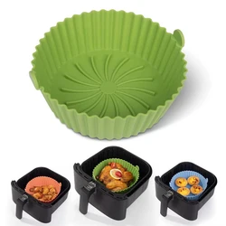 Air Fryer Silicone Basket Reusable Silicone Mold For Air Fryer Pot Oven Baking Tray Fried Chicken Mat Air Fryer Accessories