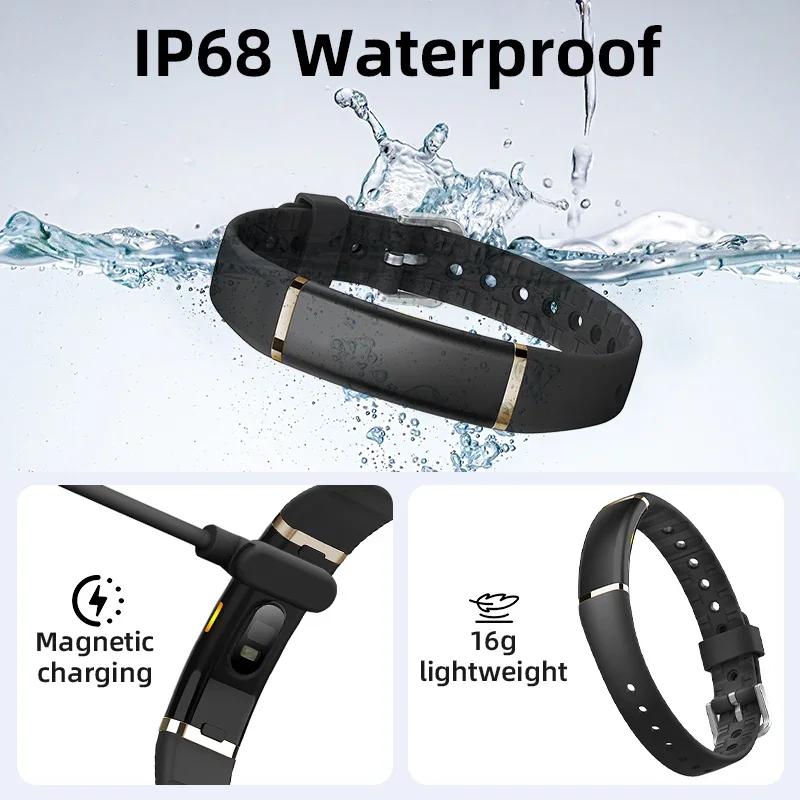 New Fashion Bluetooth Smart Bracelet Health Heart Rate Sleep Stress Monitoring Sport Fitness Tracker Smart Wrist Watch Women Men
