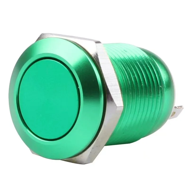 Interruttore a pulsante in metallo color ossidato da 12 mm, ripristino automatico, pulsante di avvio impermeabile, ossido di alluminio