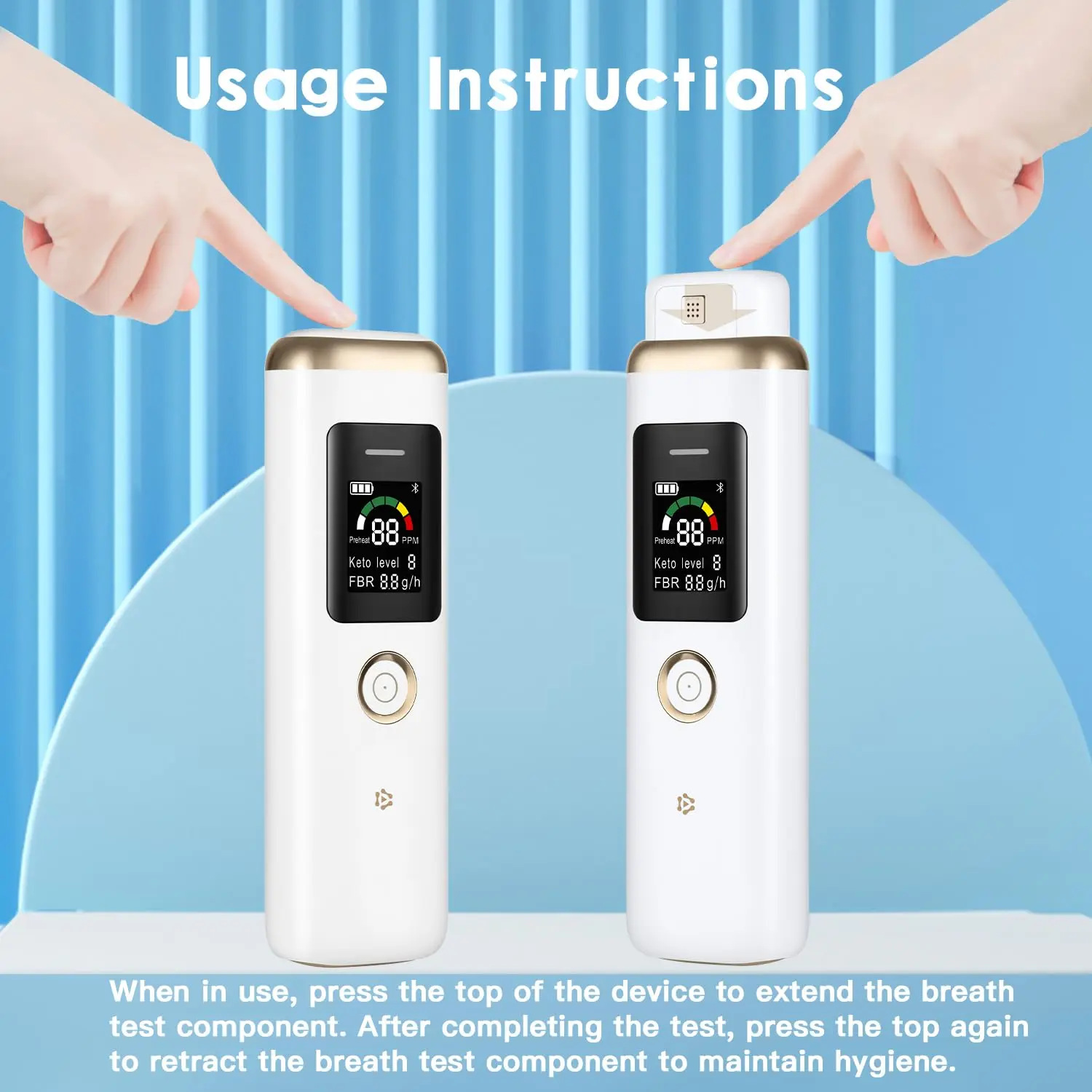 Portable Ketosis Breath Tester - Precise Ketone Breath Monitoring Analyzer for Keto Diet Tracking