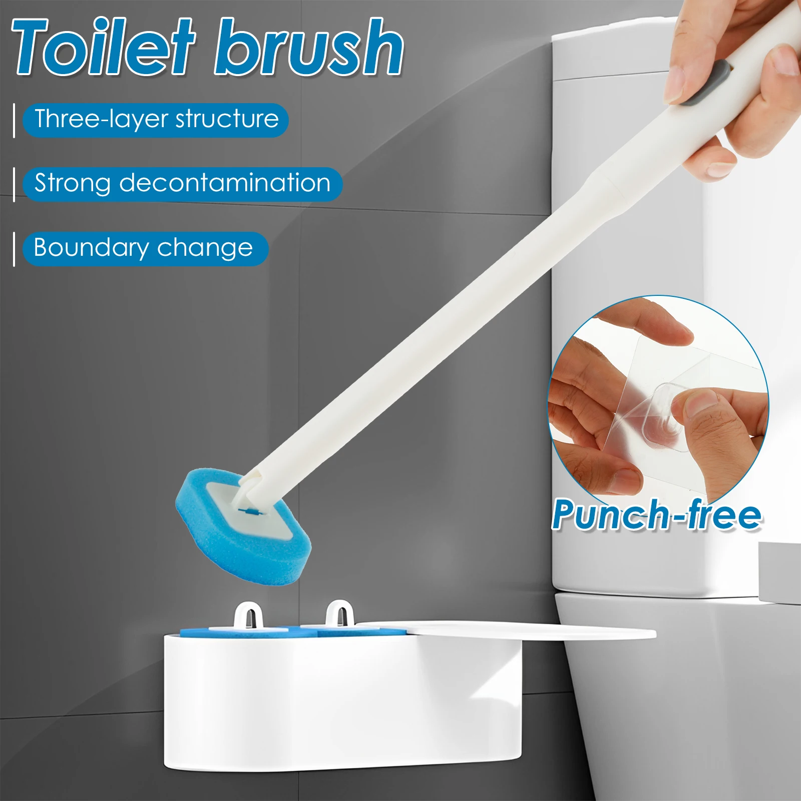 18/36 Pcs Toilet Brush Disposable Replacement Head Cleaning Kit With Storage Box Long Handle Wc Accessories Tool