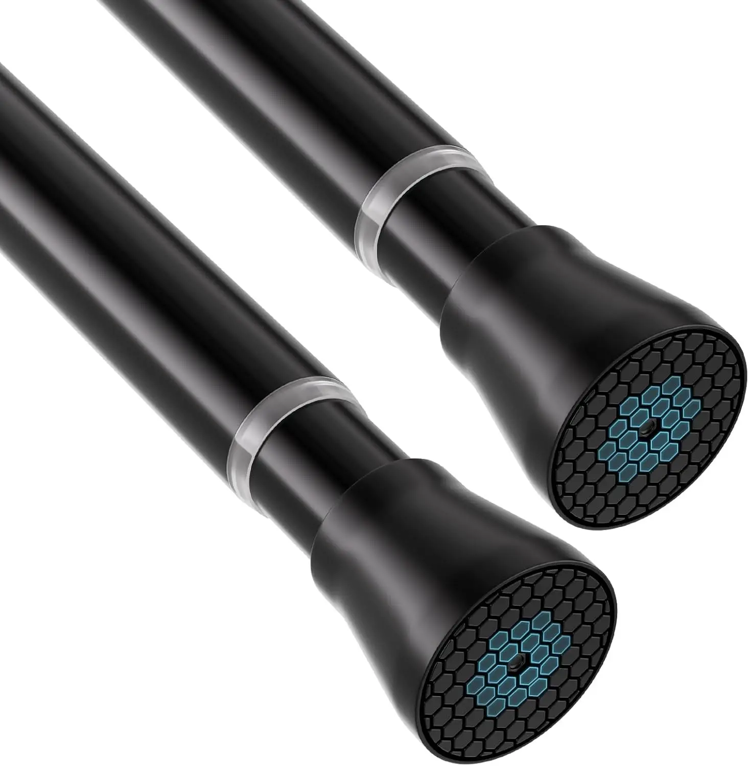 

Spring Tension Rod Shower Curtain Rod 30 to 64 Inches 2PCS, Black Expandable