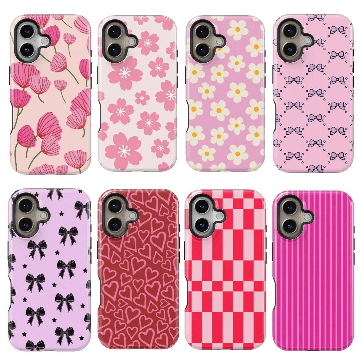 INS Korean Pink Bow Phone Case for Samsung Galaxy A56 S26 S25 S24 S23 S20FE Ultra Plus Edge 4G 5G Luxury Double-layer Back Cover