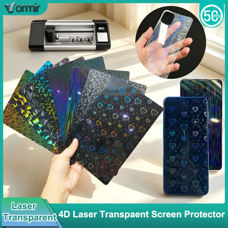 VORMIR 50pcs 4D Laser Transparent TPU Hydrogel Film Screen Protector for Cutting Machine Phone Front Back Protective Sheets