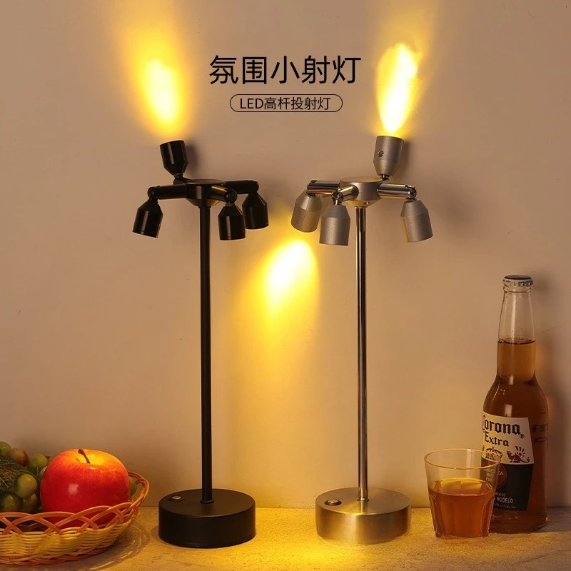 LED Rechargeable Ambient Table Lamp Wireless Night Light for Bar Bistro Dining Table Outdoor Stall Decor Lighting