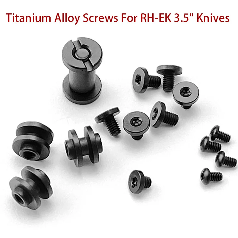 1 Set Titanium Alloy Full Set Knife Handle Mounting Screws for RH-EK 3.5" Knives Spindle Locking Rivets Back Clip Nails Part