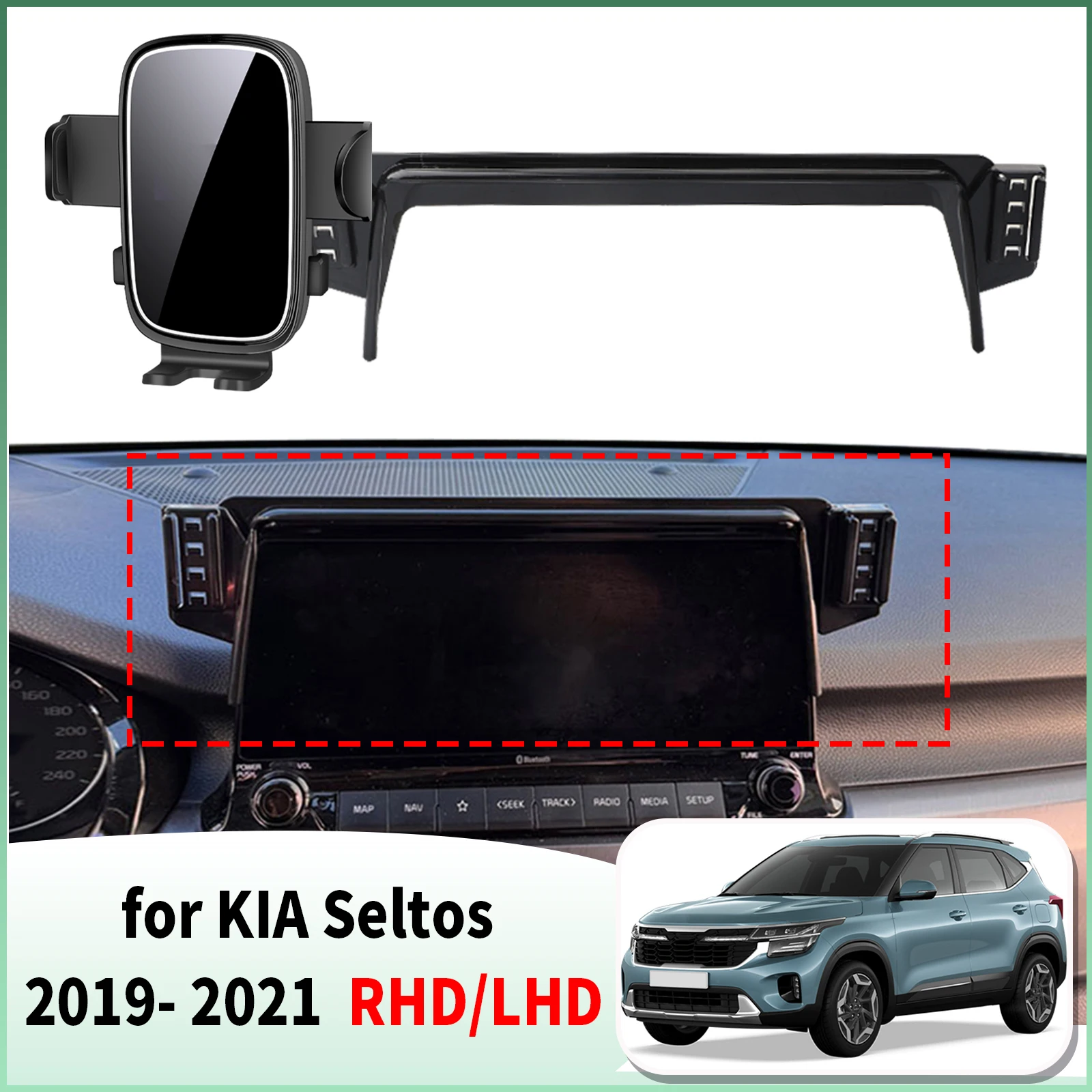 

for KIA Seltos KX3 RHD/LHD 2019-2021 Specific Dashboard Navigation Phone Holder Mount Design Car​​ accessoires