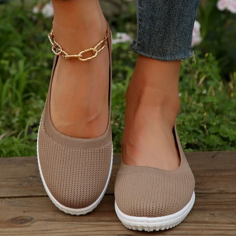 Shoes for Women 2023 Shallow Mouth Women\'s Vulcanize Shoes New Solid Women\'s Casual Shoeshot Sale Round Head Mesh Sneakers
