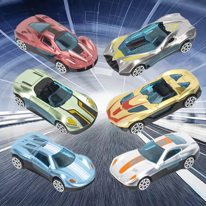 5Pcs/bag Fun Mini Cartoon Slide Racer Boys Paint Car Toys Children's Puzzle Toys Kindergarten Reward Kids Holiday Birthday Gift