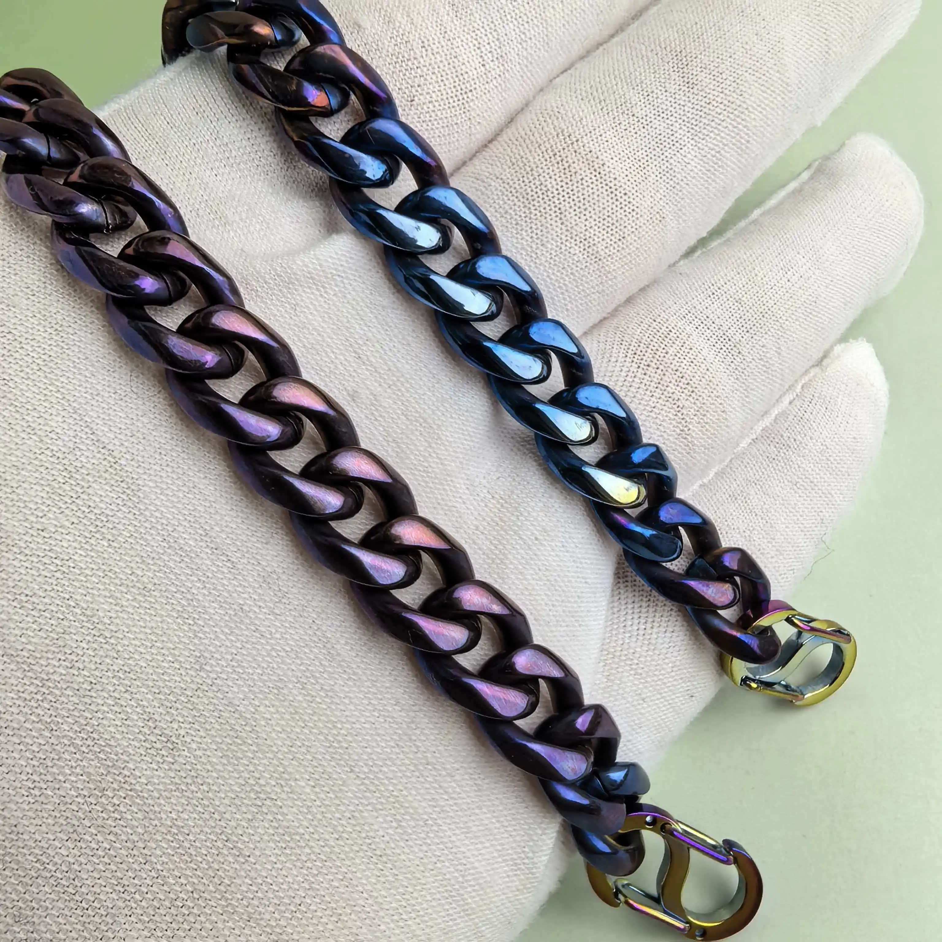 10.5mm Pure Titanium Six-Sided Bracelet - Anti-Allergic Sports Style Wear-Resistant Colored Jewelry