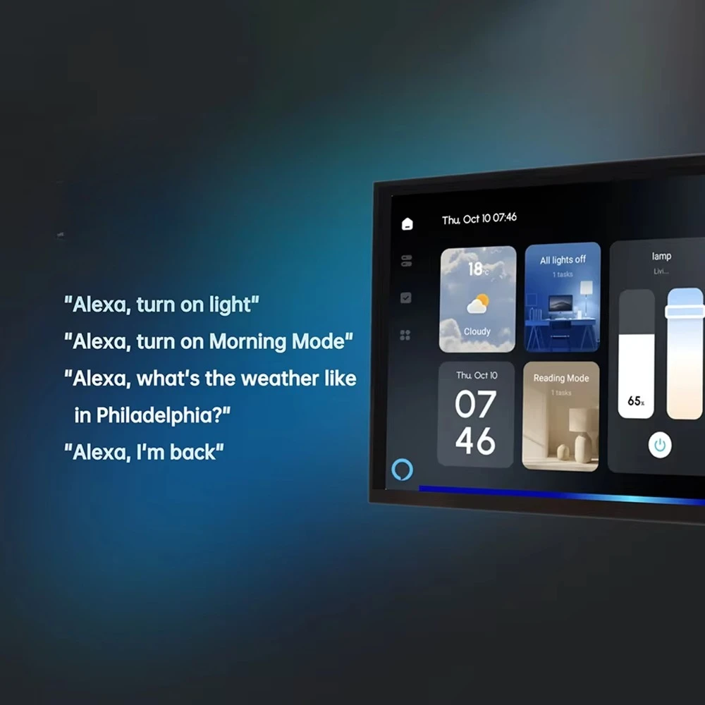 لوحة تحكم متعددة في واحد لنظام المنزل الذكي مقاس 8 بوصات مع محور متعدد الوظائف |   يدعم Google Home/Alexa/Tuya Voice