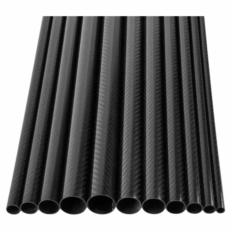 2pcs 3K Carbon Fiber Tube Plain Matte Length 500mm High Composite Hardness Material 3K Twill Matte OD7-40mm Pipes