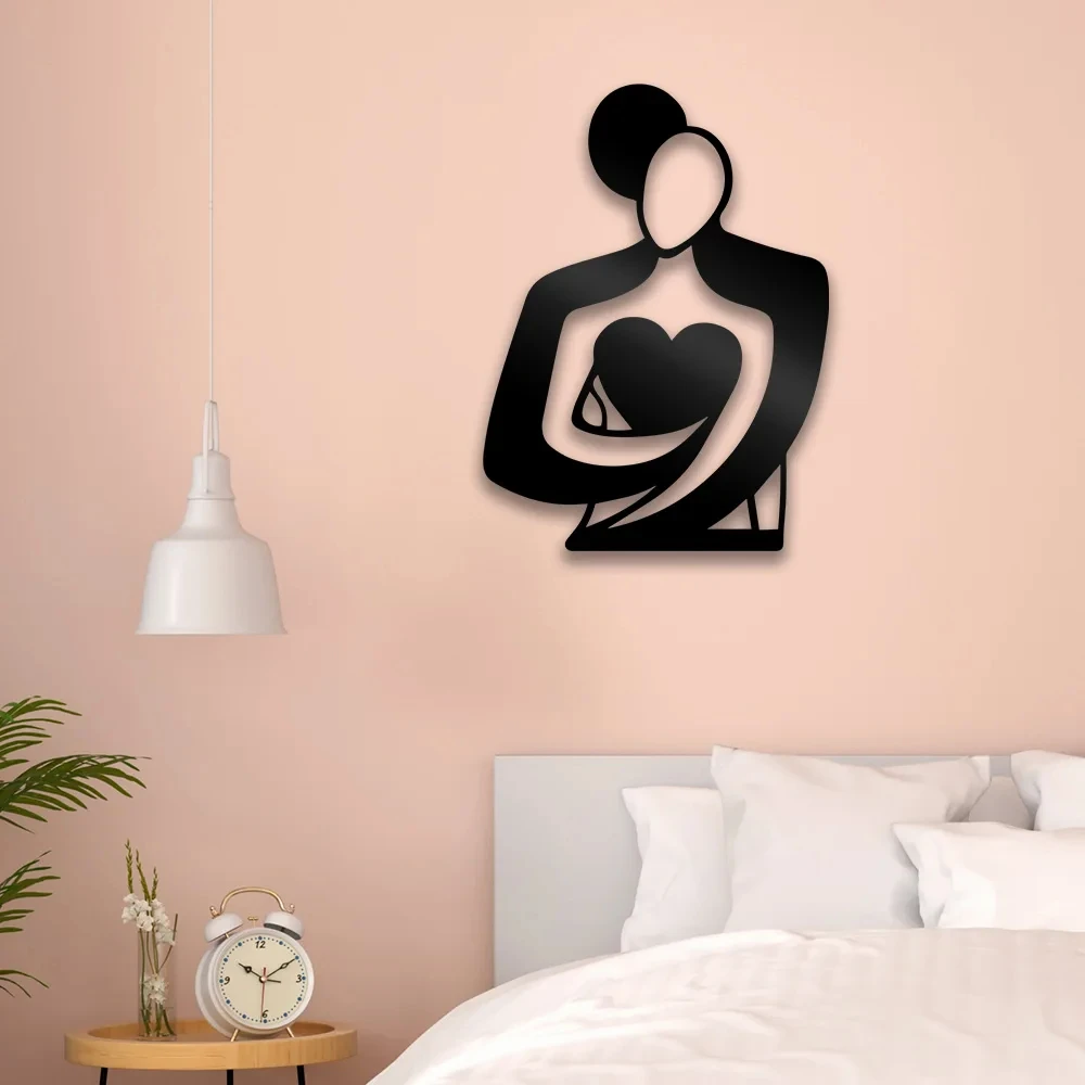 Umarmung Liebe nach Hause Metall Wand dekoration Zeichen ästhetische Schlafzimmer Zimmer Tür Dekoration moderne Behänge Platte dekorative Gegenstände