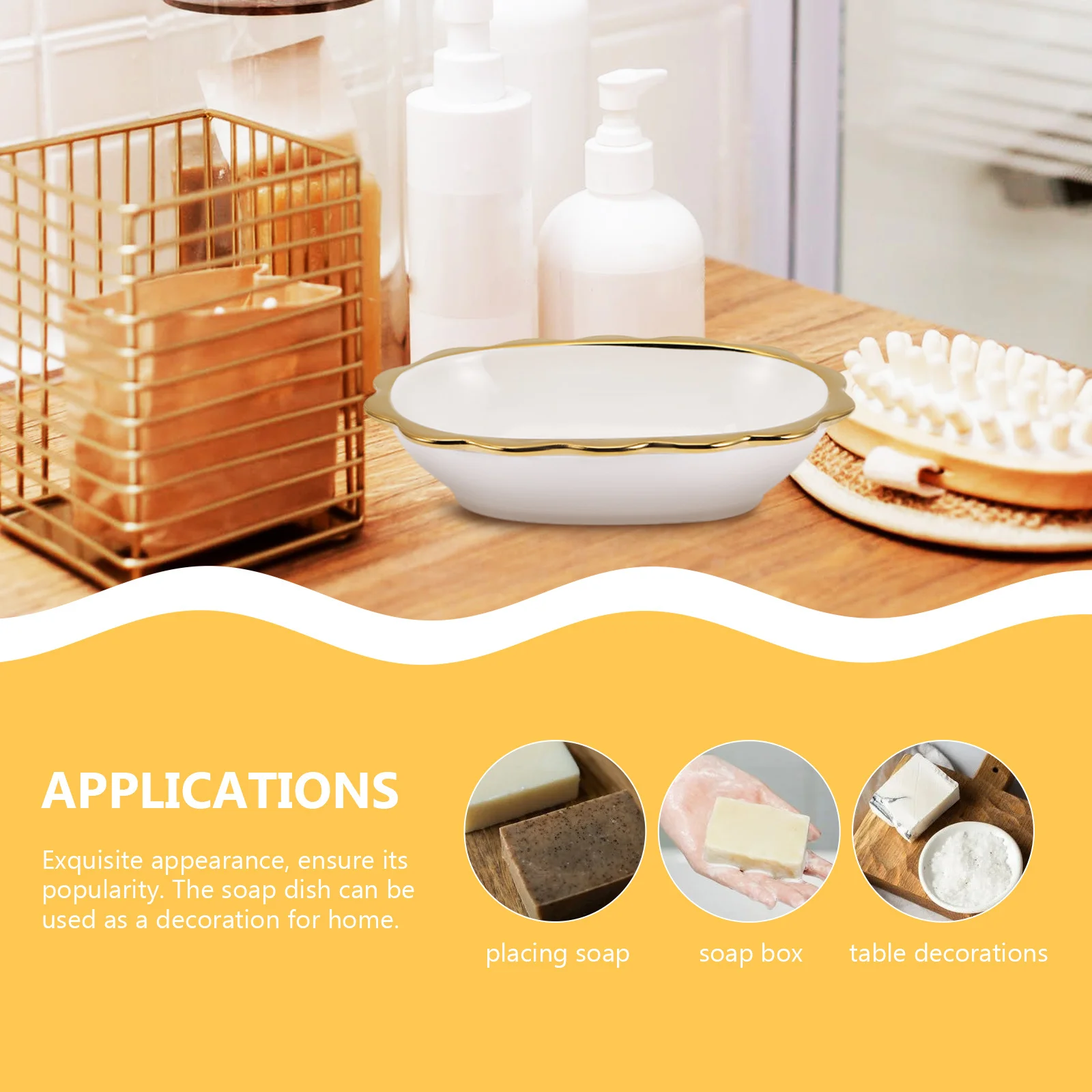 

Delicate Soap Holder Ceramic Storage Box Strong Load-Bearing Resistance Ideal for Long-Term Use in Bathroom Decorative and