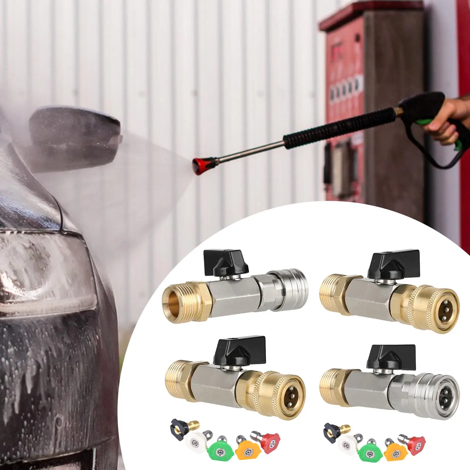 Heavy Duty Pressure Washer Ball Valve Quick Connect Stainless Steel Fitting for Efficient Washing