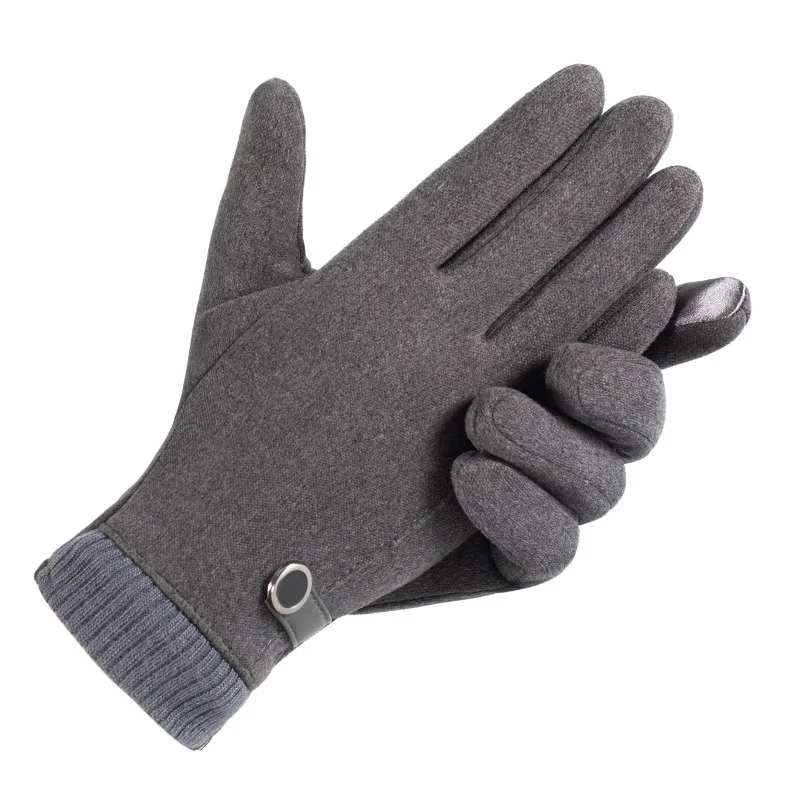 New Fashion Grace Men\'s Gloves Winter Vintage Warm Windproof Touch Screen Write Driving Full Finger Glove Mittens Wholesale